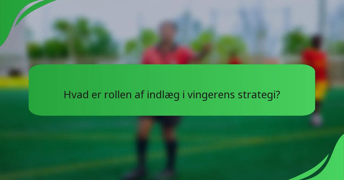 Hvad er rollen af indlæg i vingerens strategi?